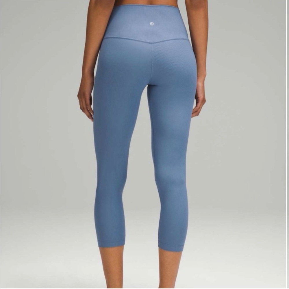 Lululemon Align Ribbed High-Rise Crop 23” Leggings Oasis Blue Size 14